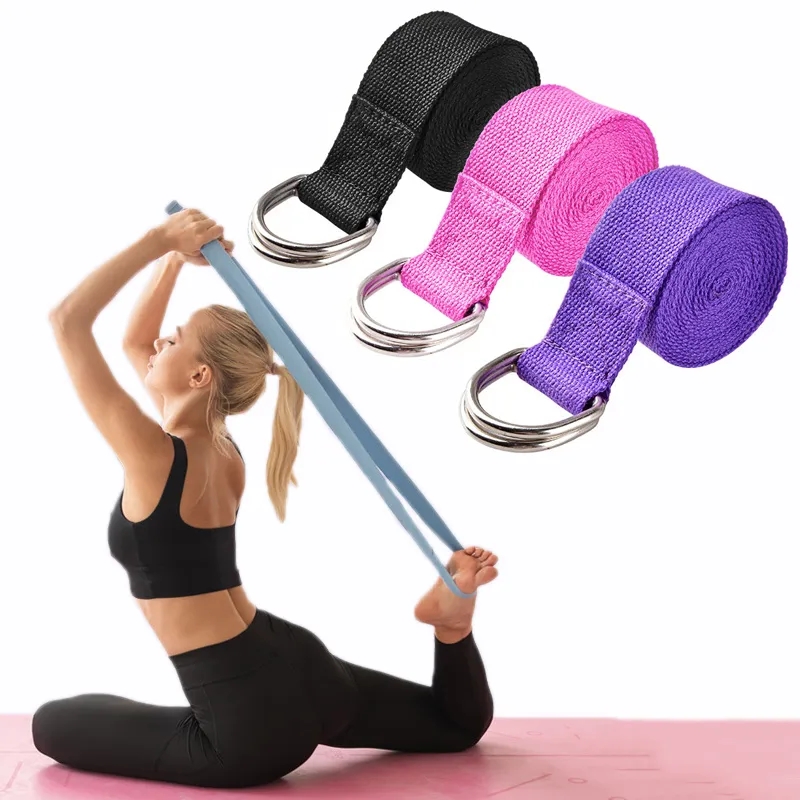 D Ring Strap - 183*3.8cm Yoga Strap Cotton Exercise Yoga