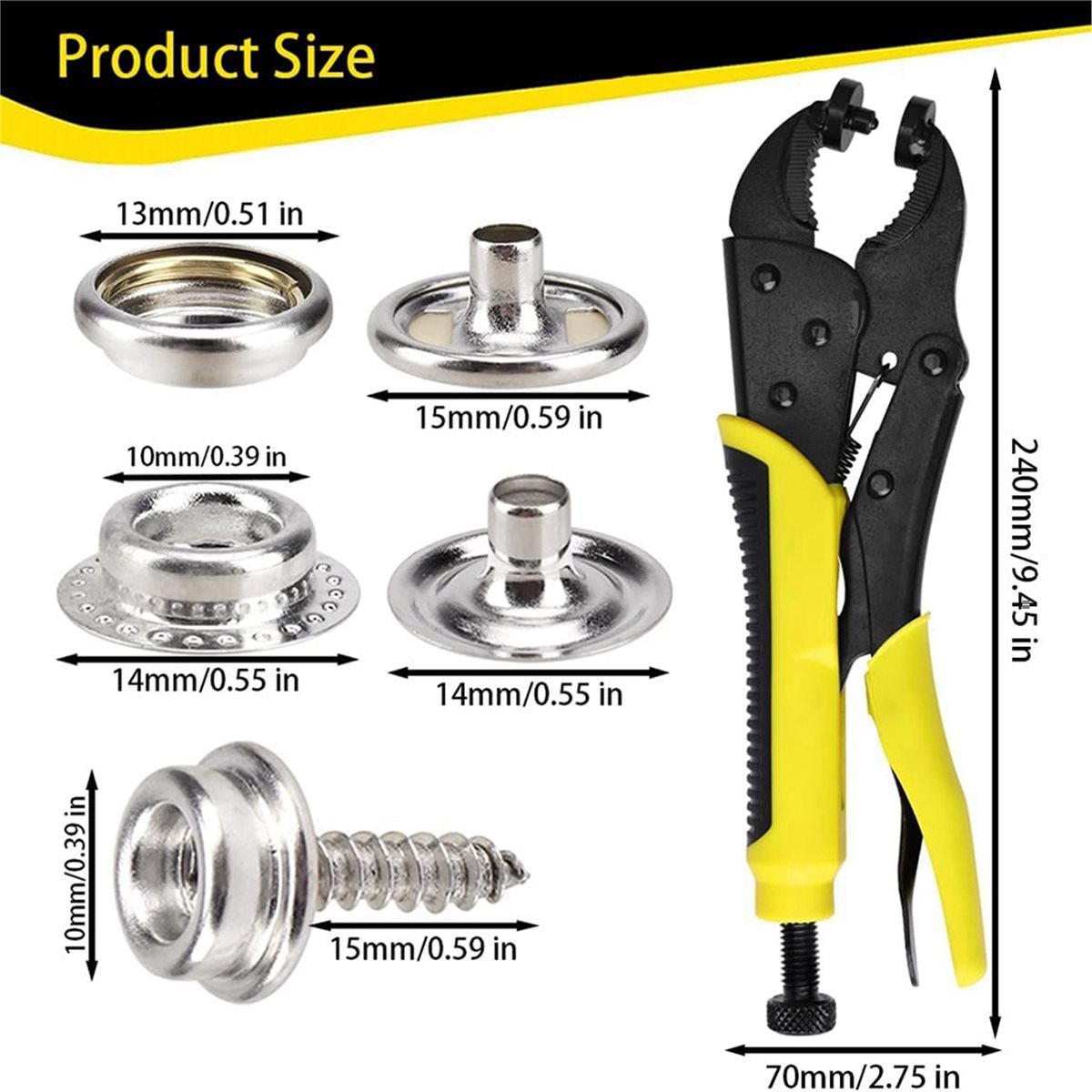 Snap Plier Setter - 【AT48】 NEW Heavy Duty Snap Fastener