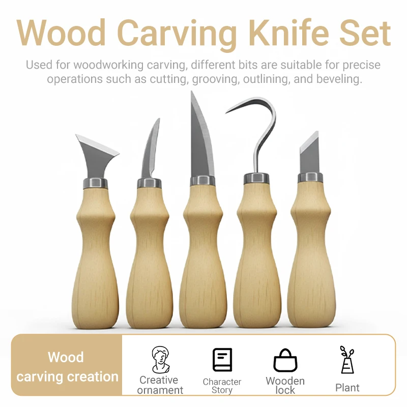 5Pcs Wood Carving Tools Set,Cu - Craft Knife Set ulasan dan harga