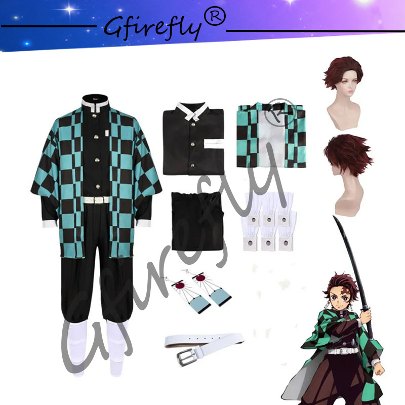 Kamado Tanjirou Cosplay Costum - Cosplay Prop Katana ulasan dan harga