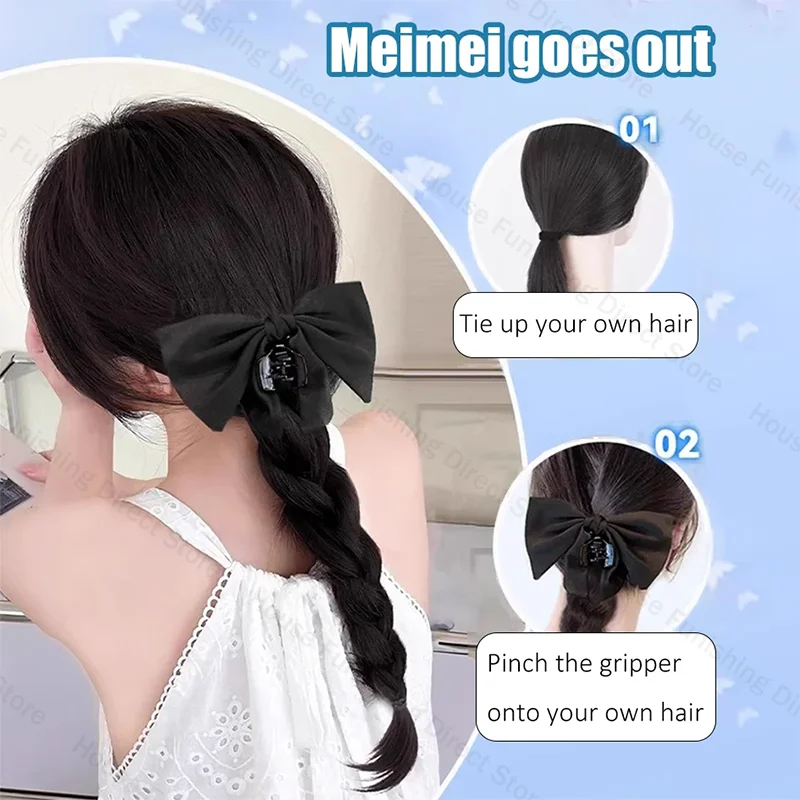 NEW Claw Clip Bow Wig Ponytail - Cosplay Prop Bow ulasan dan harga
