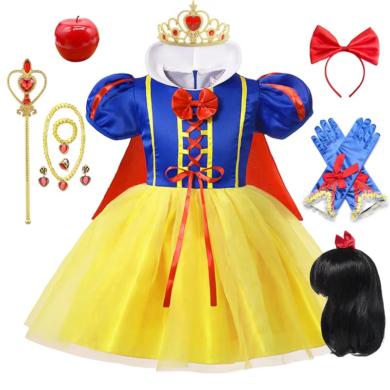 Snow White Princess Dress Kids - Cosplay Prop Bow ulasan dan harga