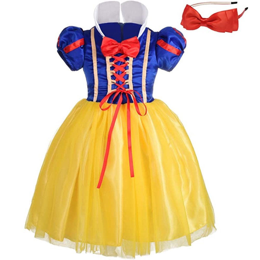 Snow White Princess Dress Kids - Cosplay Prop Bow ulasan dan harga