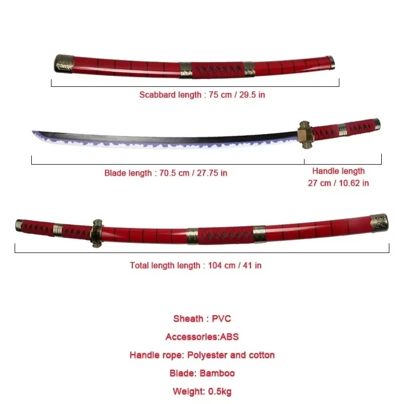 40incn Roronoa Zoro Katana Nin - Cosplay Prop Katana ulasan dan harga
