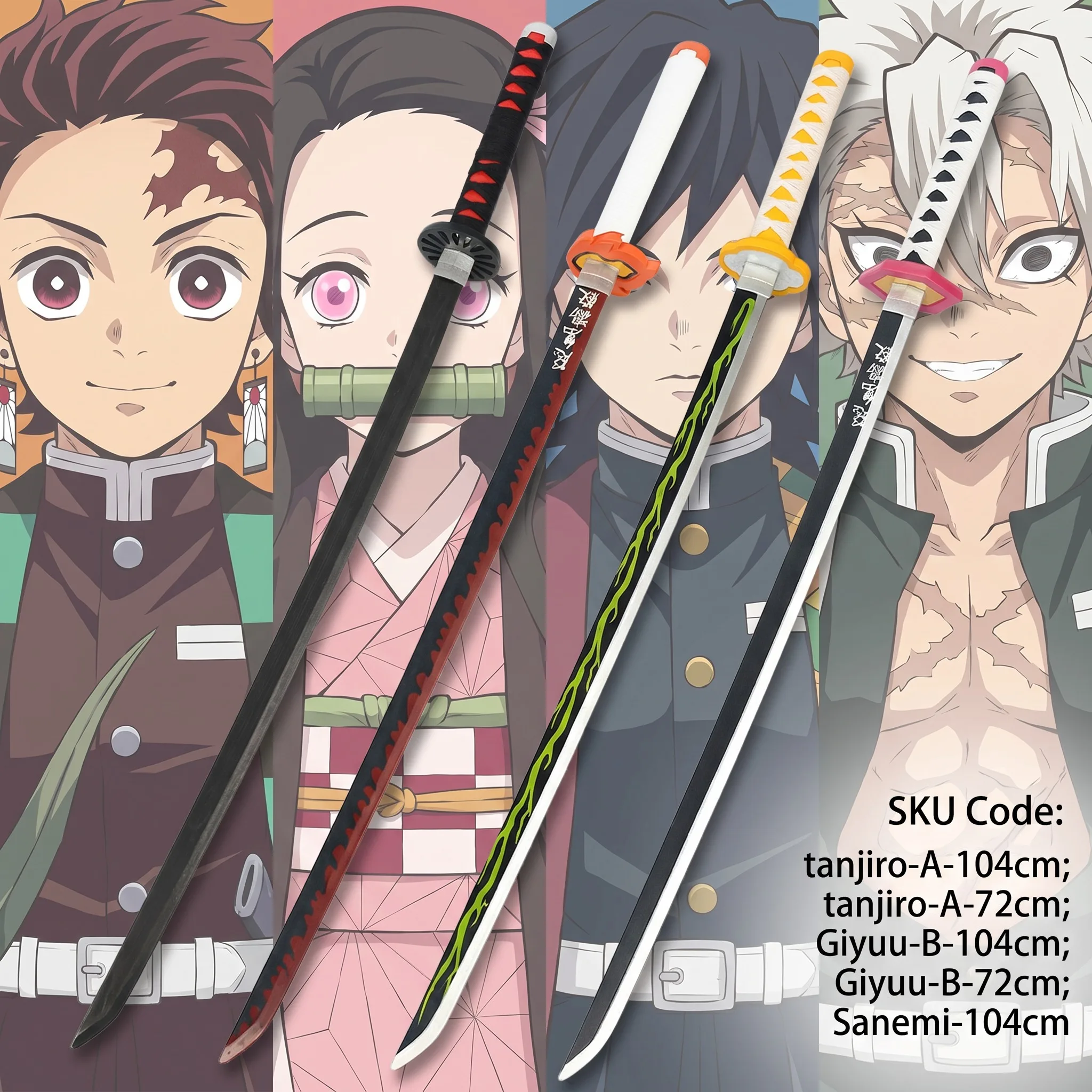 72 104cm Demon Slayer Katana T - Cosplay Prop Katana ulasan dan harga