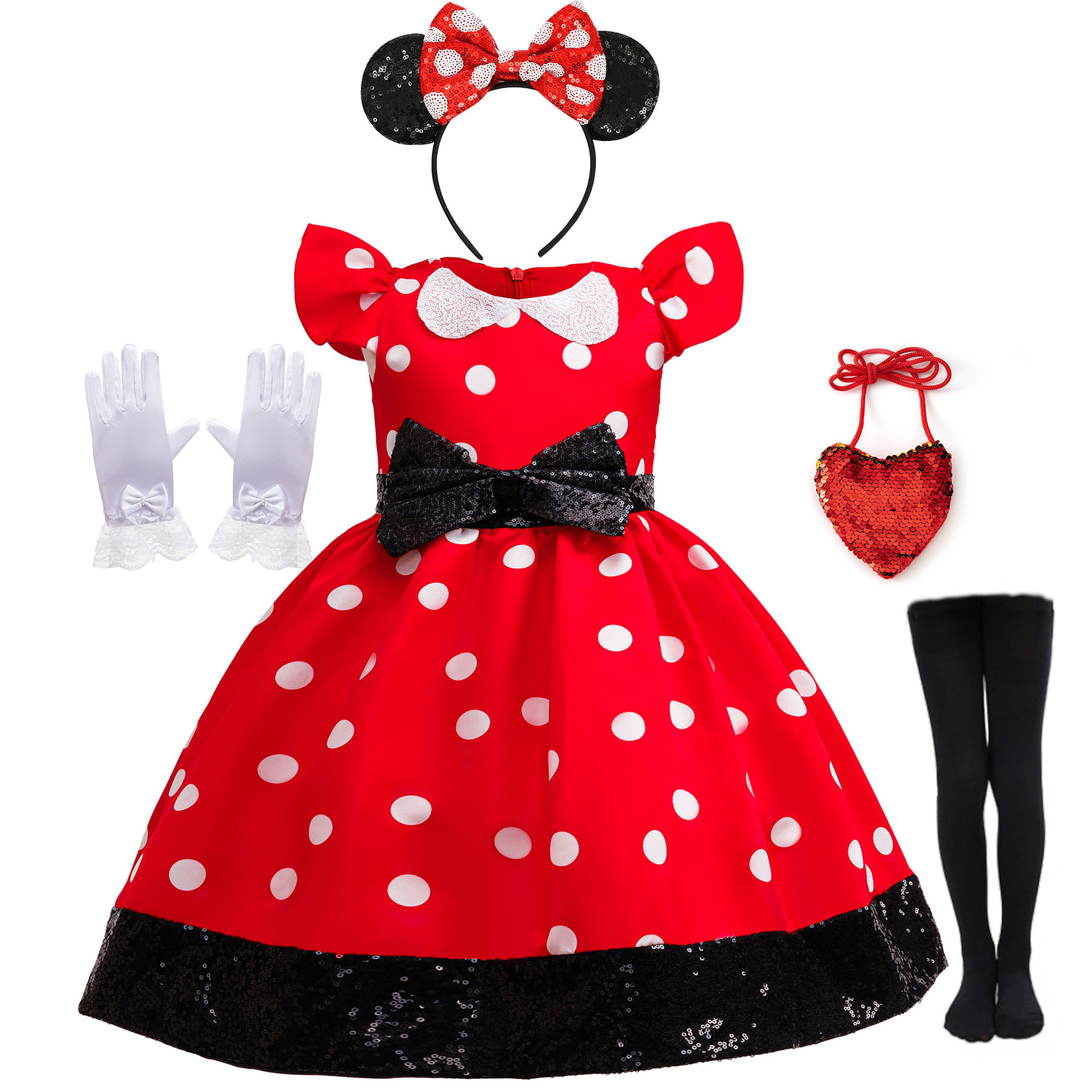 Cute Little Girls Red White Po - Cosplay Prop Bow ulasan dan harga