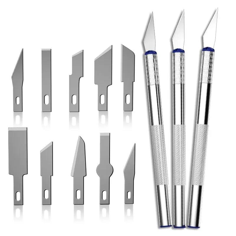 13pcs Metal Scalpel Knife Port - Craft Knife Set ulasan dan harga