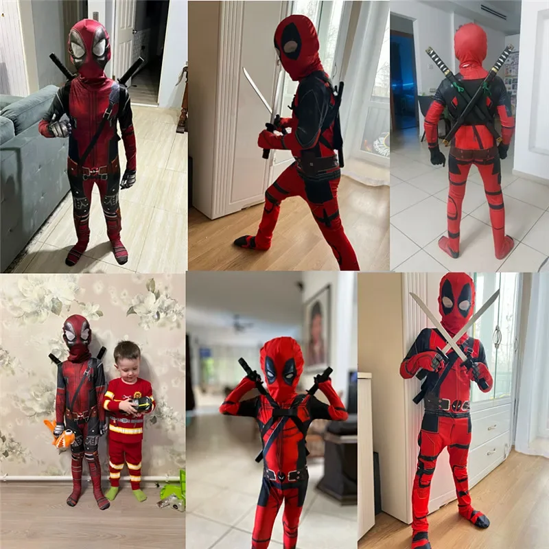 3-12Y Kids Deadpool Costume wi - Cosplay Prop Dagger ulasan dan harga