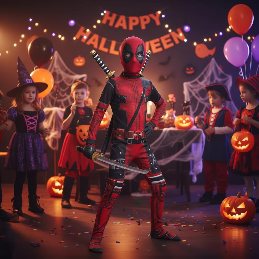 3-12Y Kids Deadpool Costume wi - Cosplay Prop Dagger ulasan dan harga