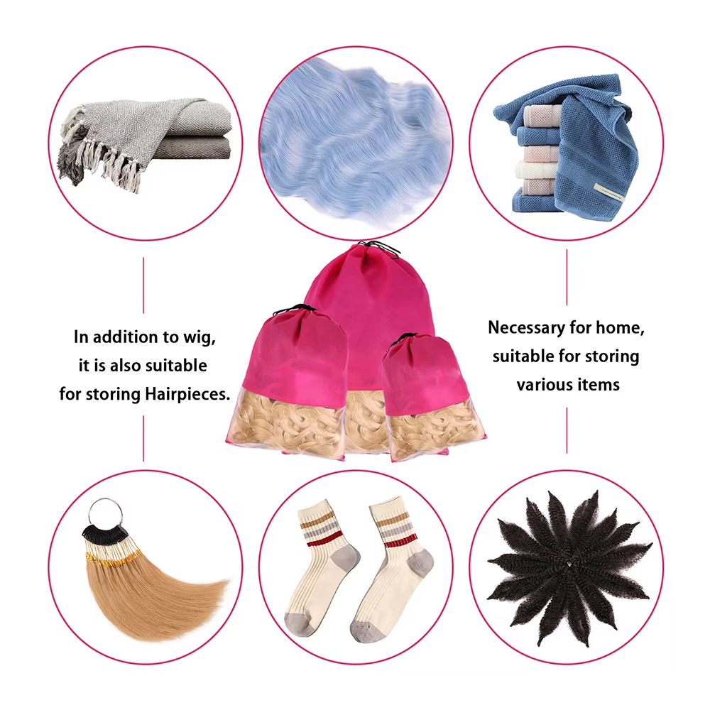 12pcs Portable Non-woven Wig B - Aerith Cosplay Prop ulasan dan harga