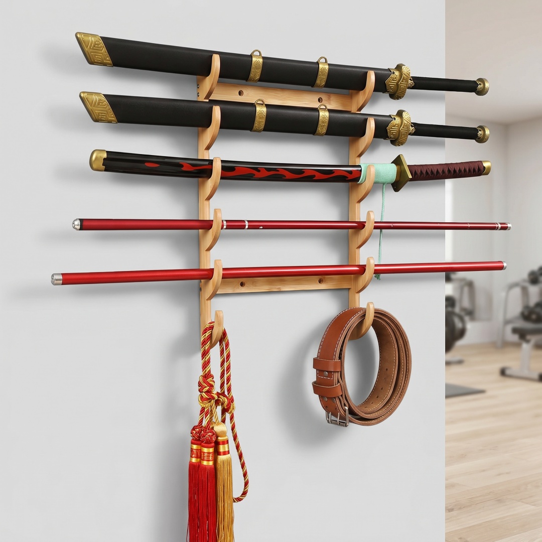 8-Layers Wall Sword Storage Sh - Cosplay Prop Katana ulasan dan harga