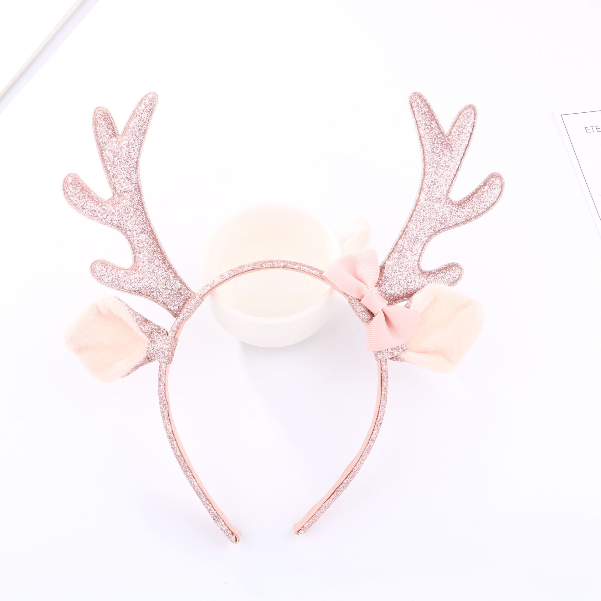 Cute Pink Glitter Reindeer Ant - Cosplay Prop Bow ulasan dan harga