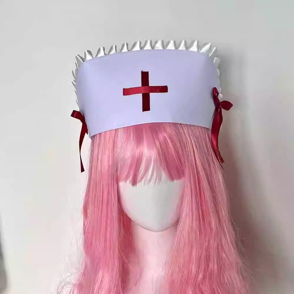 Cosplay nurse cap hat Accessor - Cosplay Prop Bow ulasan dan harga