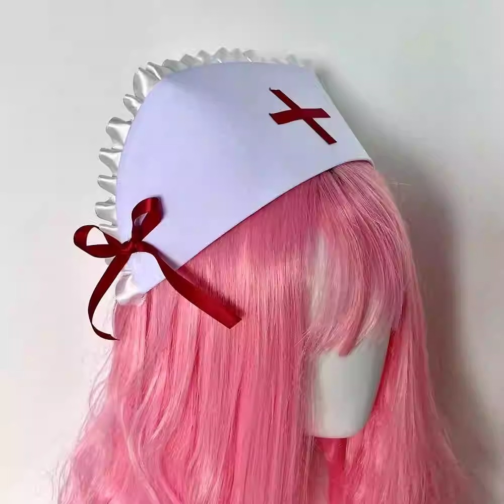 Cosplay nurse cap hat Accessor - Cosplay Prop Bow ulasan dan harga