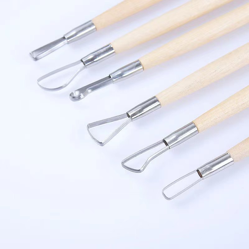 6PCS wooden handle wax pottery - Craft Knife Set ulasan dan harga