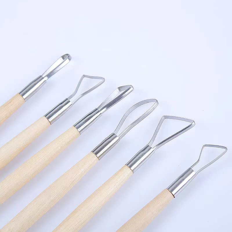 6PCS wooden handle wax pottery - Craft Knife Set ulasan dan harga